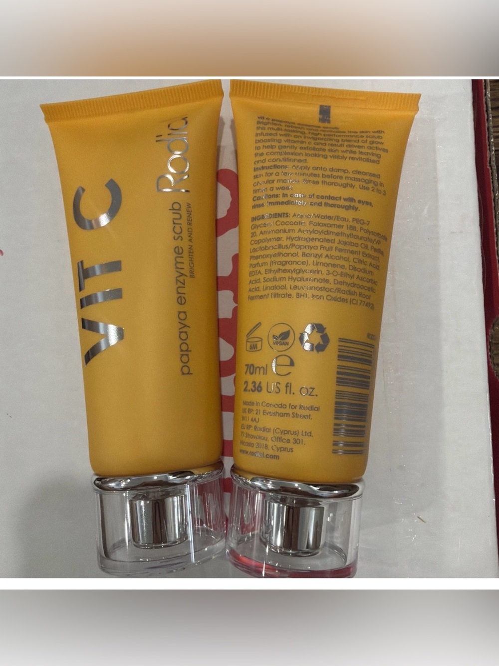 2RODIAL VIT C PAPAYA ENZYME SCRUB Brighten & Renew 70ml/2.36oz. Sealed